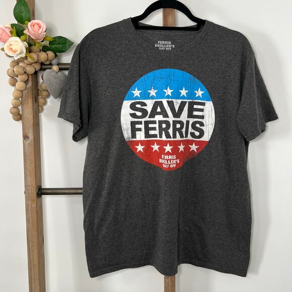 Save Ferris Gray Mens Short Sleeve T Shirt Size Large - Picture 1 of 6
